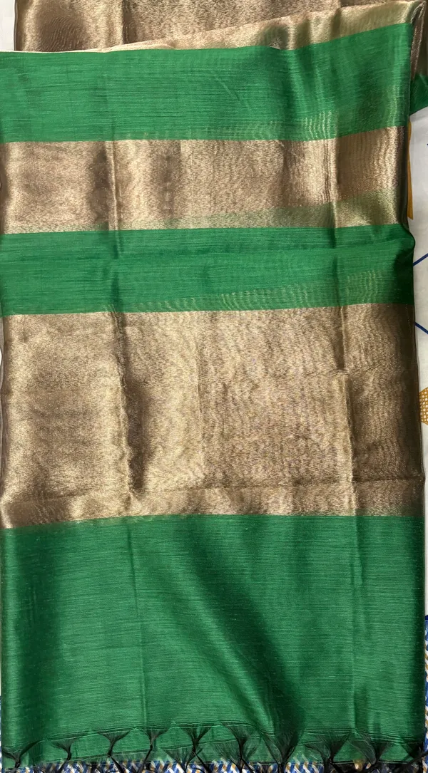 Bottle_Green_Cotton_Chanderi_Unstitched_Kurta_Set_For_Women