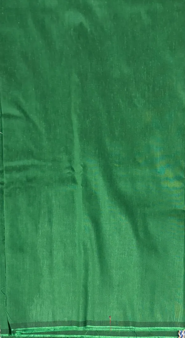 Bottle_Green_Cotton_Chanderi_Unstitched_Kurta_Set_For_Women