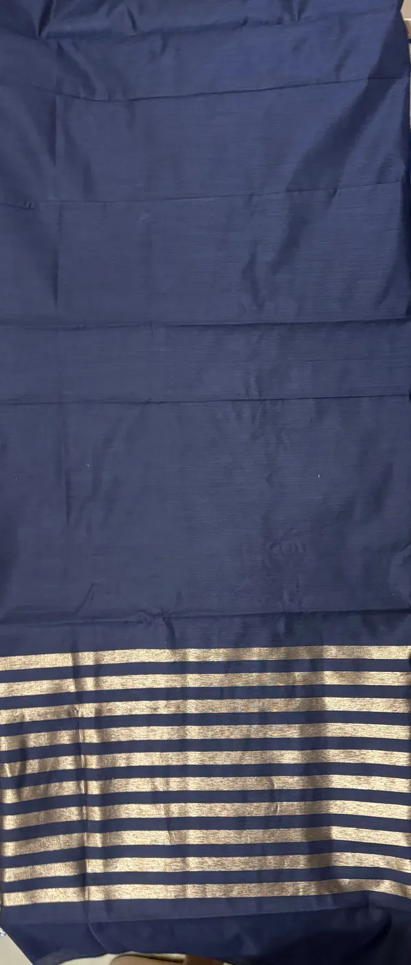 Navy_Blue_Cotton_Chanderi_Unstitched_Kurta_Set_For_Women