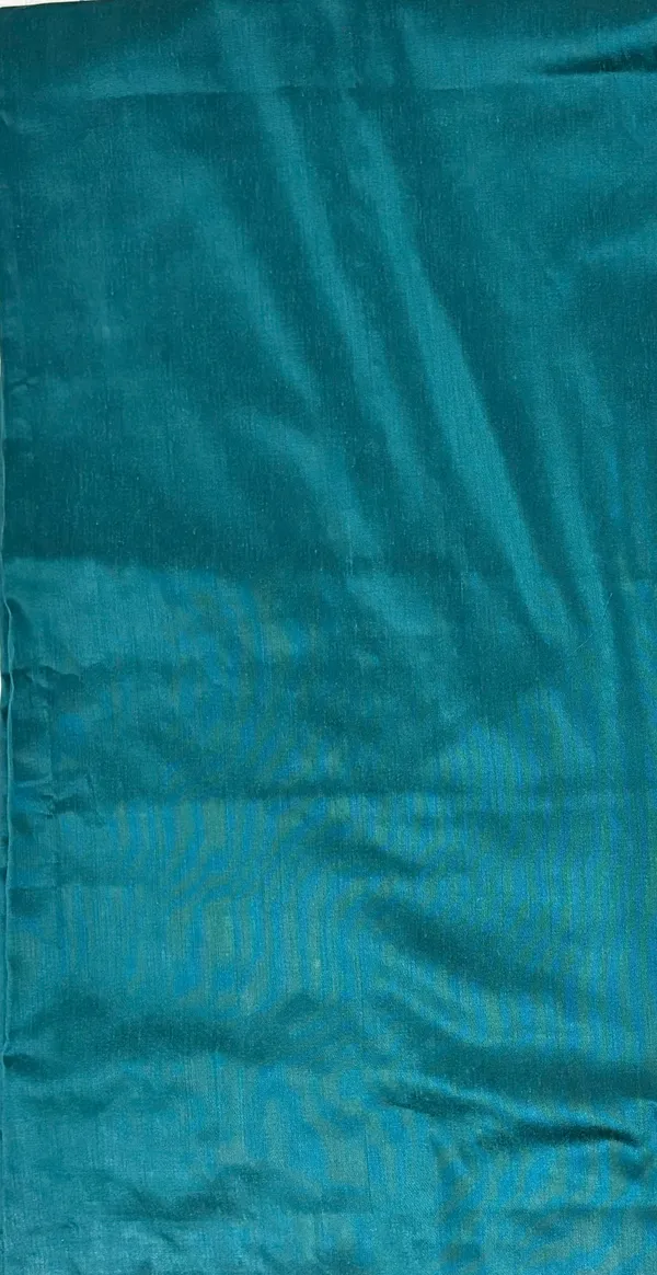 Teal_Blue_Cotton_Chanderi_Unstitched_Kurta_Set_For_Women