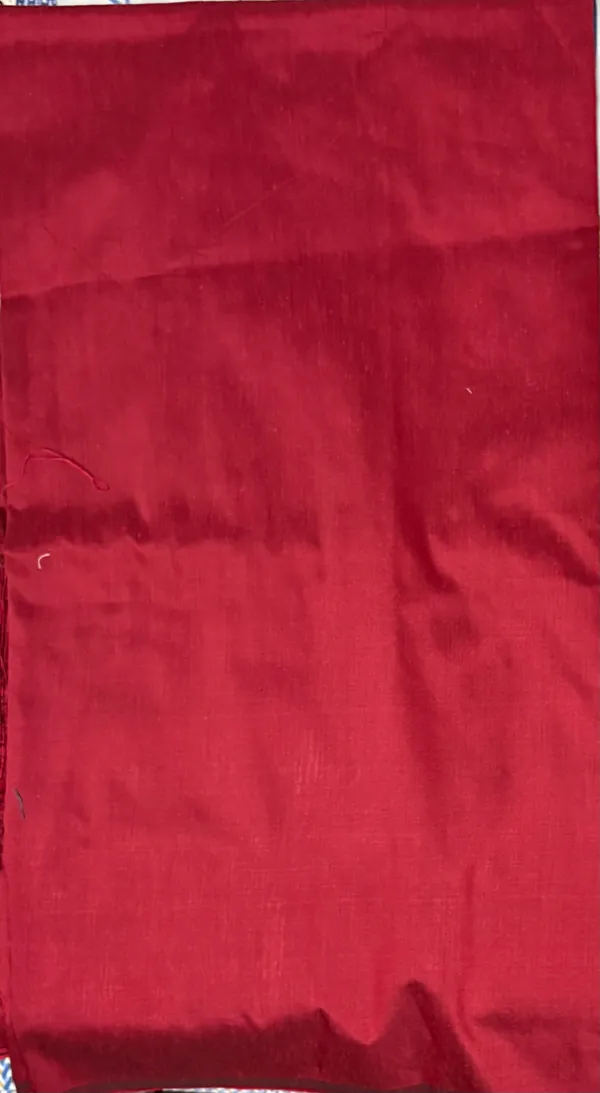 Cherry_Red_Cotton_Chanderi_Unstitched_Kurta_Set_For_Women
