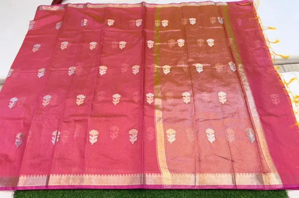 Peach_Art_Silk_Tissue_Pallu_Banarasi_Saree_For_Women