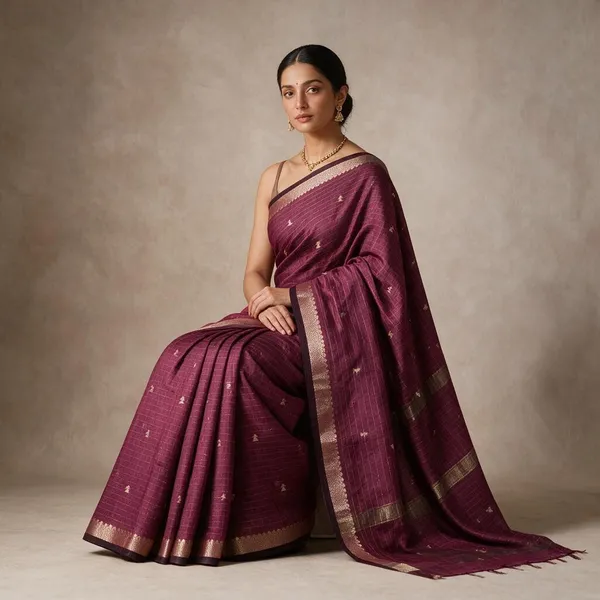 Elegant_Magenta_Banarasi_Cotton_Silk_Saree_Small_Double_Butti