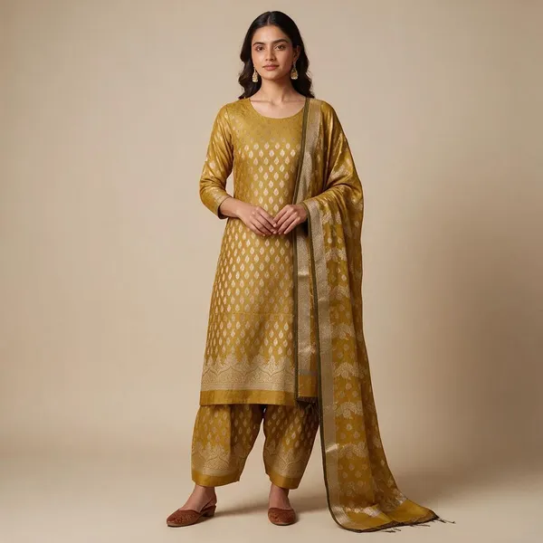 Mustard_Yellow_Banarasi_Masrice_Cotton_Silk_Suit