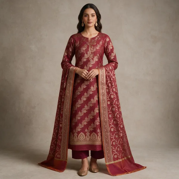 Gorgeous_Red_Banarasi_Masrice_Cotton_Silk_Suit