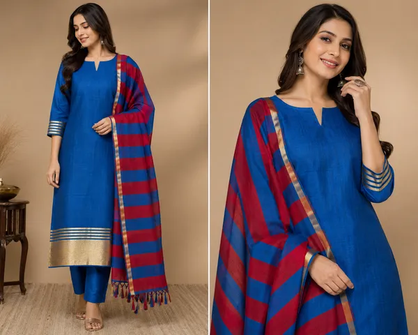 Black_Cotton_Chanderi_Unstitched_Kurta_Set_For_Women