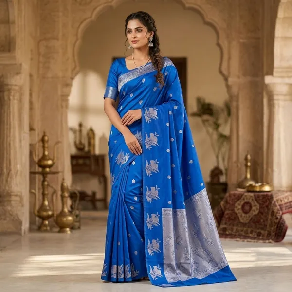 Royal_Blue_Art_Silk_Zari_Weave_Banarasi_Saree_For_Women