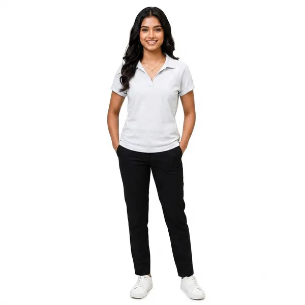 Teenout_Polo_Neck_White_color_100%_Micro_polyester_for_Woman