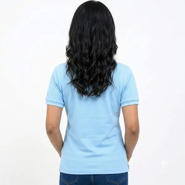 Teenout_Polo_Neck_Blue_color_Micro_polyester_+_100%_Cotton_feel_fabric_for_Woman