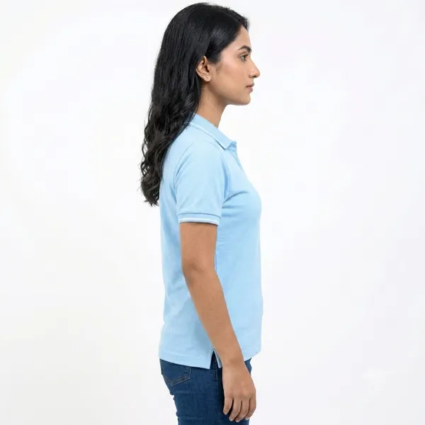 Teenout_Polo_Neck_Blue_color_Micro_polyester_+_100%_Cotton_feel_fabric_for_Woman