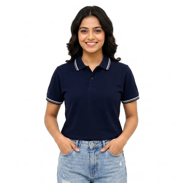 Teenout_Polo_Neck_Black_color_Duranit_cotton_for_Woman