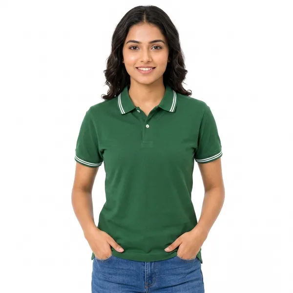 Teenout_Polo_Neck_Green_color_100%_fully_combed_cotton_for_Woman