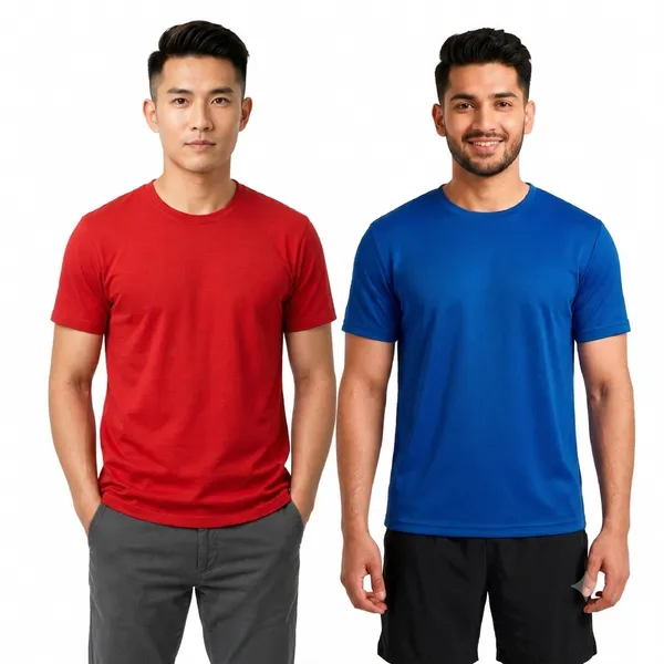 Teenout_Micro_Polyester_Round_Neck_T-Shirt_Combo_(Blue_&_Red)