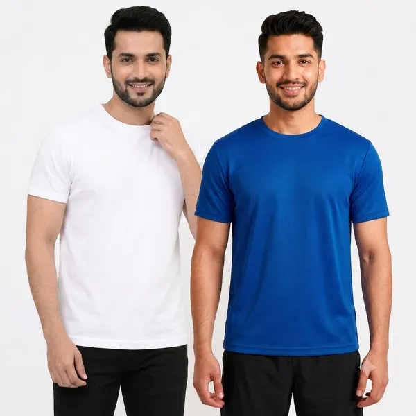 Teenout_Micro_Polyester_Round_Neck_T-Shirt_Combo_(Blue_&_White)