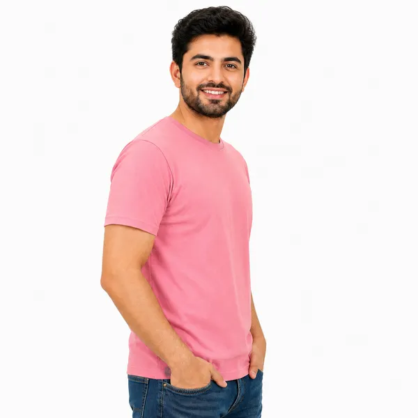 Teenout_Micro_Polyester_Round_Neck_T-Shirt_Combo_(Blue_&_Pink)