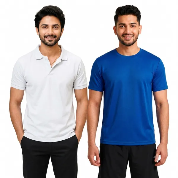 Teenout_Micro_Polyester_Polo_&_Round_Neck_Combo_(Blue_&_White)