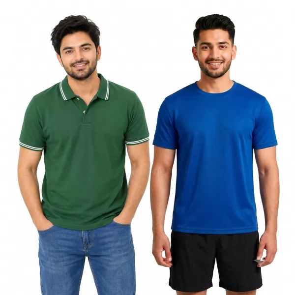 Teenout_Micro_Polyester_Polo_&_Round_Neck_Combo_(Blue_&_Green)