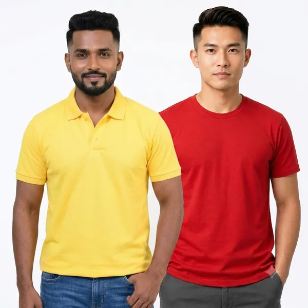 Teenout_Micro_Polyester_Polo_&_Round_Neck_Combo_(Red_&_Yellow)