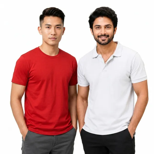 Teenout_Micro_Polyester_Polo_&_Round_Neck_Combo_(Red_&_White)
