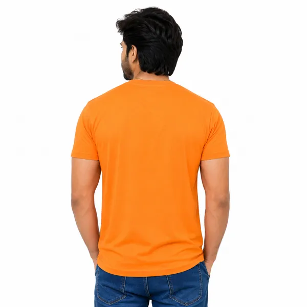 Teenout_Micro_Polyester_Round_Neck_T-Shirt_Combo_(Orange_&_Black)