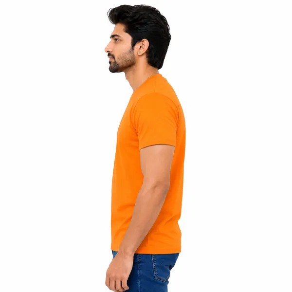 Teenout_Micro_Polyester_Round_Neck_T-Shirt_Combo_(Orange_&_Black)