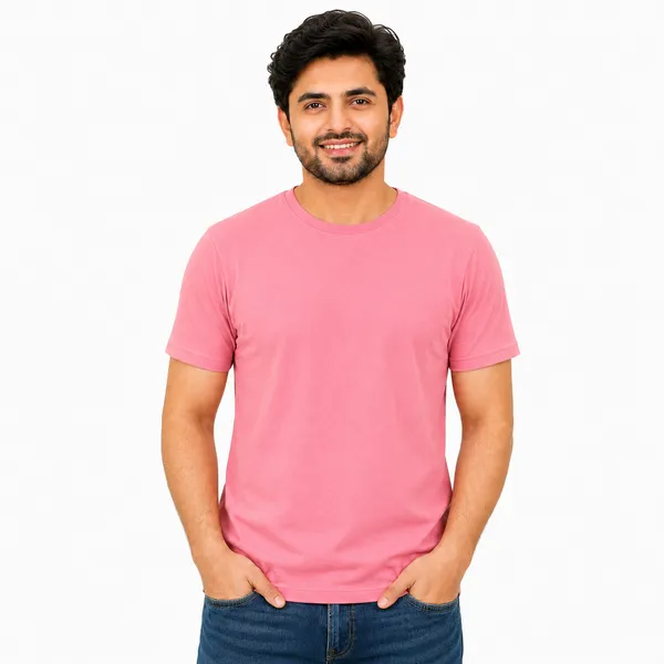 Teenout_Micro_Polyester_Round_Neck_T-Shirt_Combo_(Orange_&_Pink)