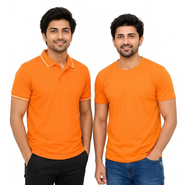 Teenout_Micro_Polyester_Polo_&_Round_Neck_Combo_(Orange_&_Orange)