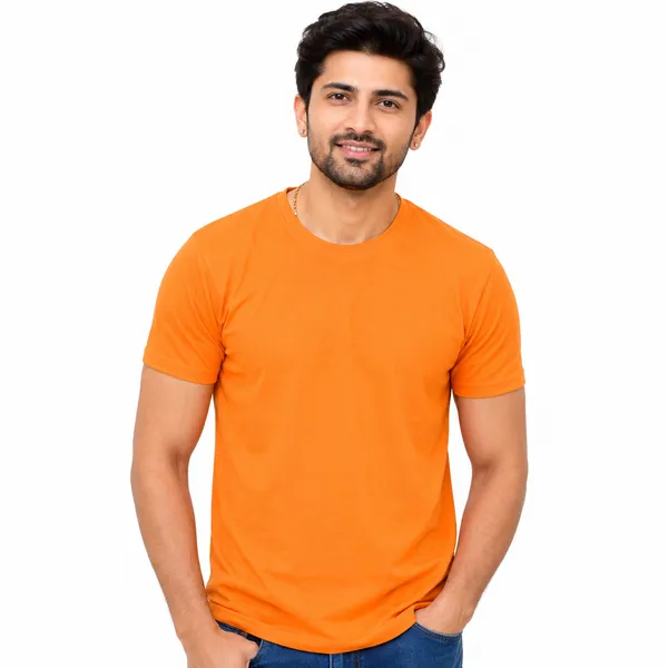 Teenout_Micro_Polyester_Polo_&_Round_Neck_Combo_(Orange_&_Green)