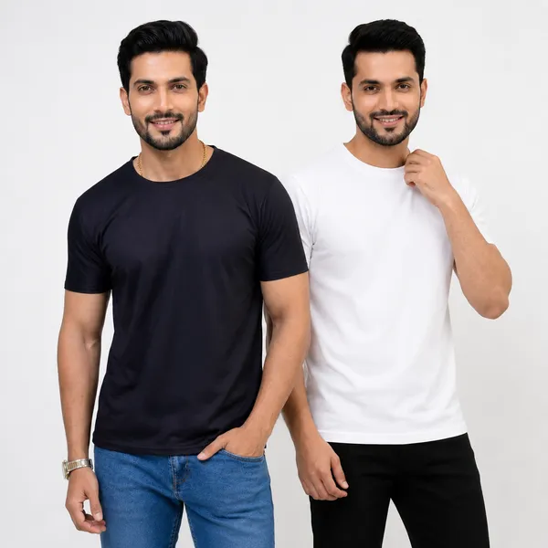 Teenout_Micro_Polyester_Round_Neck_T-Shirt_Combo_(Black_&_White)