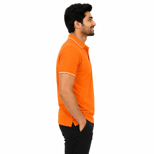 Teenout_Micro_Polyester_Polo_&_Round_Neck_Combo_(Black_&_Orange)