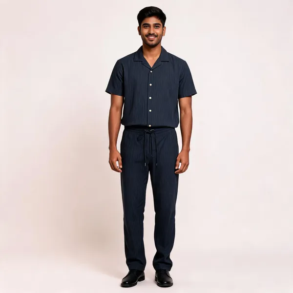 Charcoal_Black_Relaxed_Fit_Shirt_And_Trousers_Co-Ord_Set_For_Men