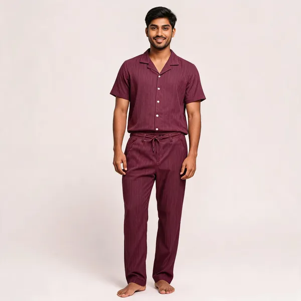 Burgundy_Striped_Relaxed_Sleepwear_Co-Ord_Set_For_Men