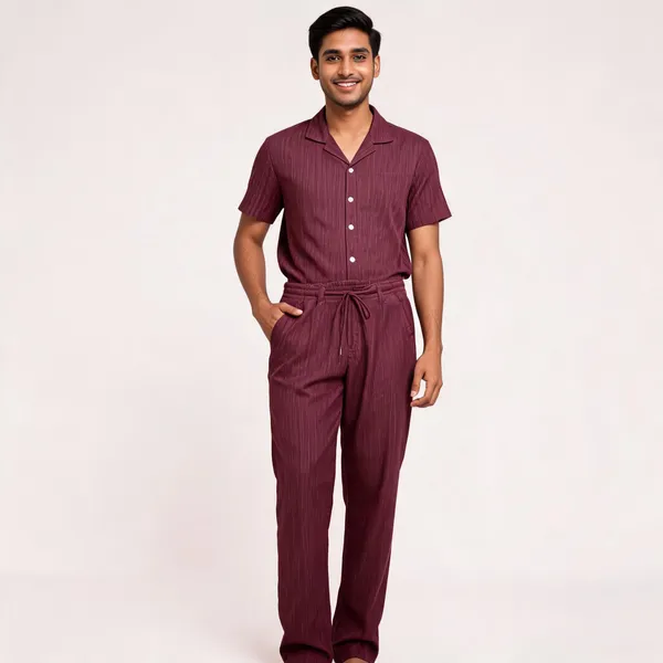 Burgundy_Striped_Relaxed_Sleepwear_Co-Ord_Set_For_Men