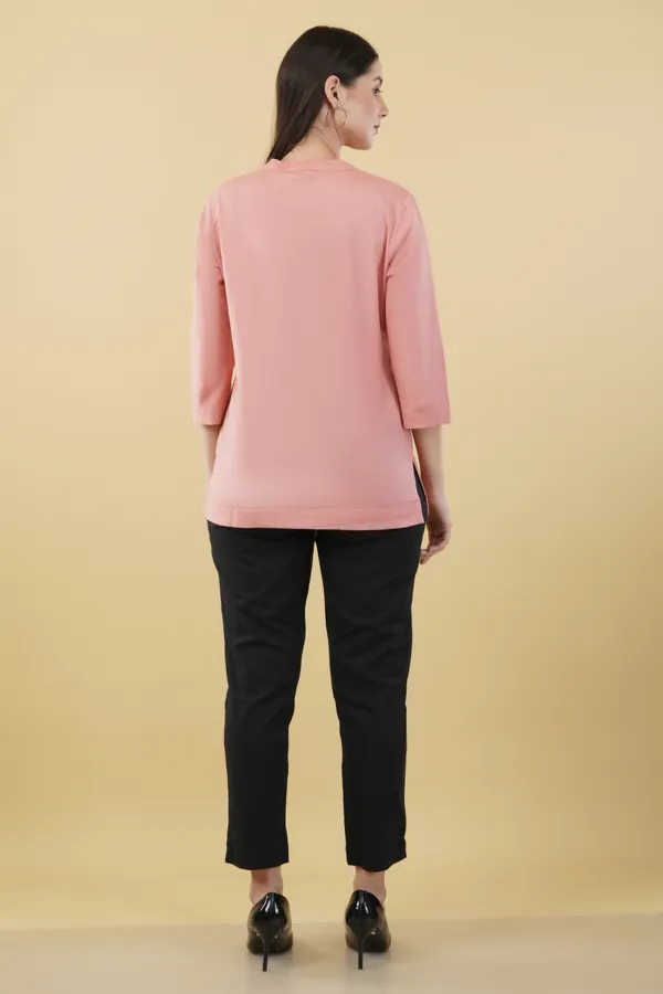 Pink_Cotton_Linen_Regular_Fit_Short_Kurta_Top_For_Women