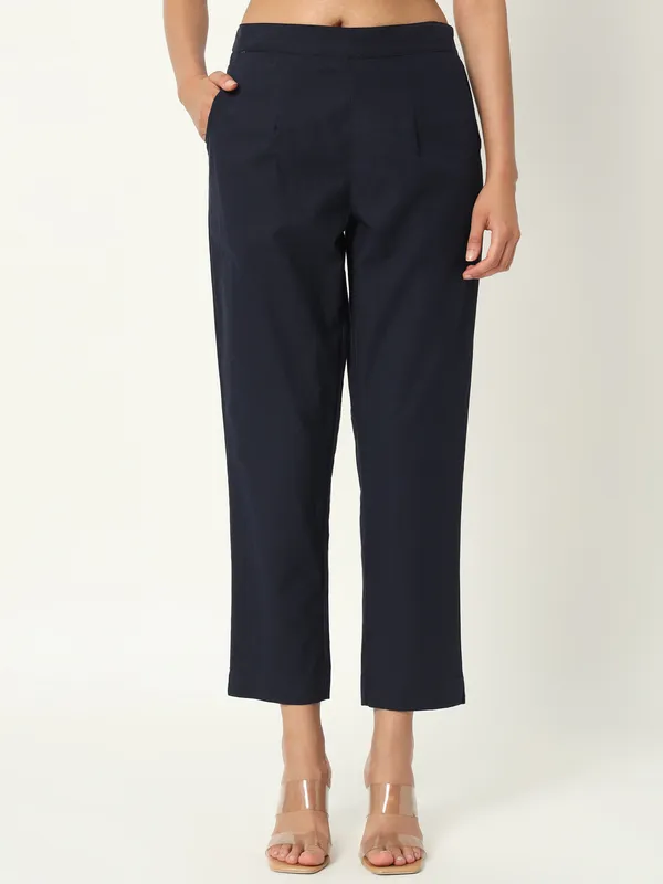 Navy_Blue_Cotton_Straight_Fit_Ankle_Length_Trousers_For_Women