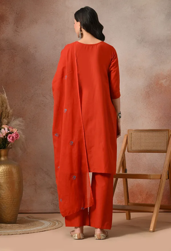 Rust_Orange_Cotton_Floral_Embroidered_3-Piece_Suit_Set_For_Women