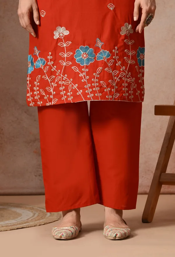 Rust_Orange_Cotton_Floral_Embroidered_3-Piece_Suit_Set_For_Women