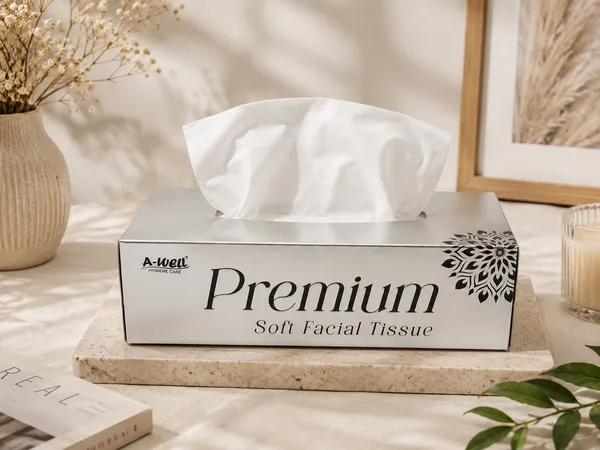 A-Well_premium_facial_tissue_(2_ply)_100_pulls_pack_of_4
