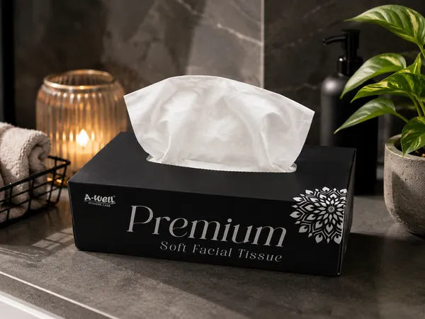 A-Well_premium_facial_tissue_(2_ply)_100_pulls_pack_of_4