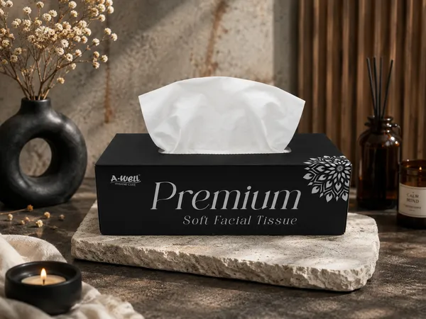 A-Well_premium_facial_tissue_(2_ply)_100_pulls_pack_of_4