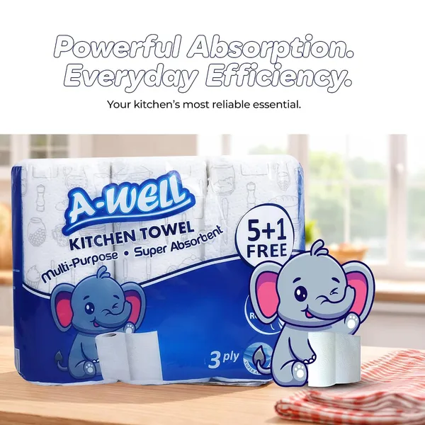 A-WELL_Kitchen_Tissue_Roll|_Super_Absorbent_Paper_Towels_|_Soft_&_Strong_Kitchen_Roll_for_Oil_Absorption,_Cleaning_&_Wiping_|_Multipurpose_Tissue_Paper_for_Home_(Kitchen_Towel_(3_PLY)_Combo_Of_6_Rolls)