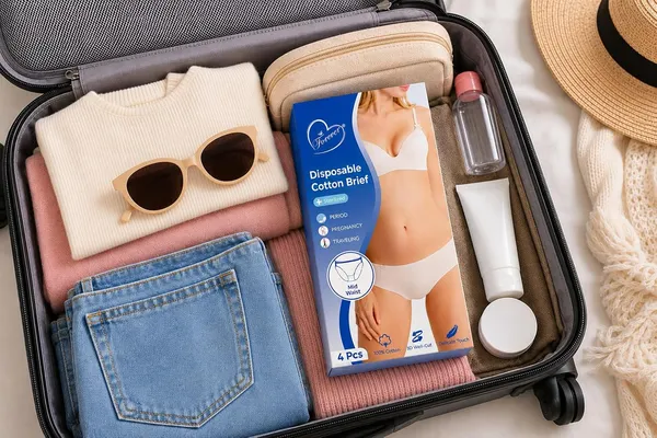 A-WELL_Cotton_Disposable_Underwear_for_Women_|_4_Pcs/Pack_|_Pack_of_2_|_Free_Size_(30-42_Inch_Waist)_|_Soft,_Breathable_&_Hygienic_|_Travel,_Maternity_&_Hospital_Use_-_Heavy-Flow,_Antifungal
