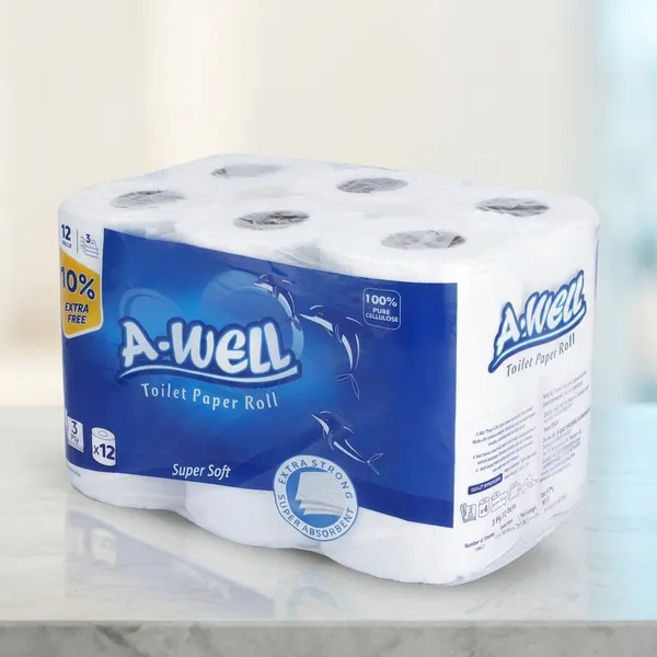 A-WELL_Toilet_Paper_12_Rolls_3_Ply_|_Ultra_Soft_&_Strong,_Highly_Absorbent,_Bathroom_Tissue,_For_Home,_Office_&_Hotel_Use