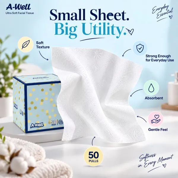 A-WELL_Facial_Tissue_Paper_|_Ultra_Soft_&_Absorbent_Face_Tissues_|_Premium_Disposable_Tissue_Paper_for_Home,_Office,_Car_&_Travel_Use_(Facial_Tissue_(3_PLY)_50_Pulls_Combo_Of_4)