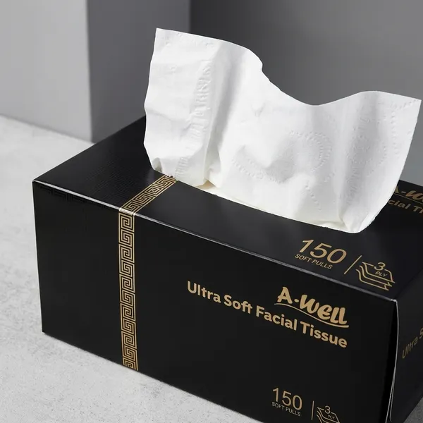 A-WELL_Facial_Tissue_Paper_3_Ply,_Soft_&_Absorbent_Tissue,_150_Pulls_per_Pack,_Pack_of_3