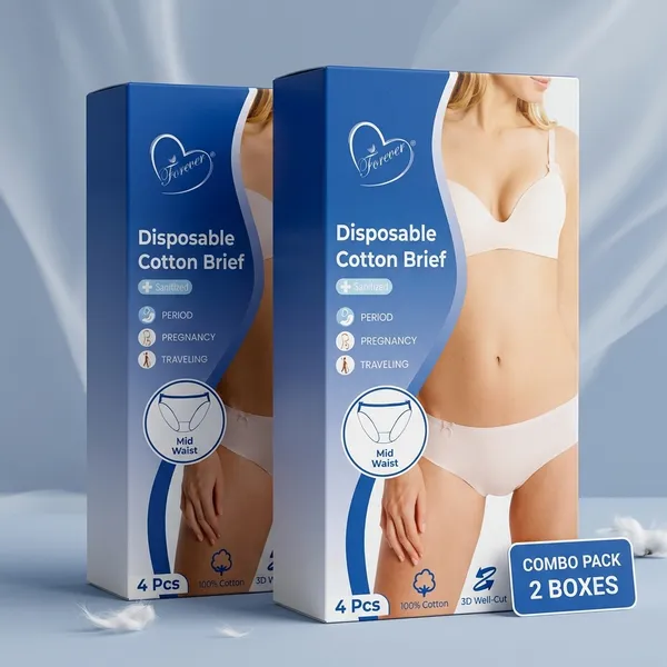 A-WELL_Cotton_Disposable_Underwear_for_Women_|_4_Pcs/Pack_|_Pack_of_2_|_Free_Size_(30-42_Inch_Waist)_|_Soft,_Breathable_&_Hygienic_|_Travel,_Maternity_&_Hospital_Use_-_Heavy-Flow,_Antifungal