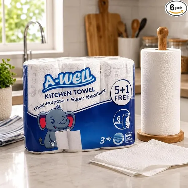 A-WELL_Kitchen_Tissue_Roll|_Super_Absorbent_Paper_Towels_|_Soft_&_Strong_Kitchen_Roll_for_Oil_Absorption,_Cleaning_&_Wiping_|_Multipurpose_Tissue_Paper_for_Home_(Kitchen_Towel_(3_PLY)_Combo_Of_6_Rolls)