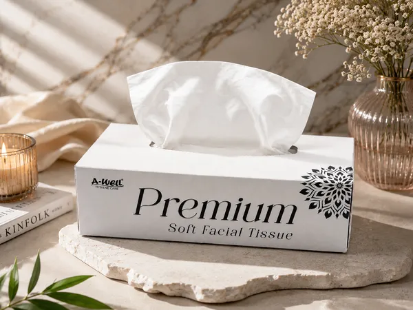 A-Well_premium_facial_tissue_(2_ply)_100_pulls_pack_of_4