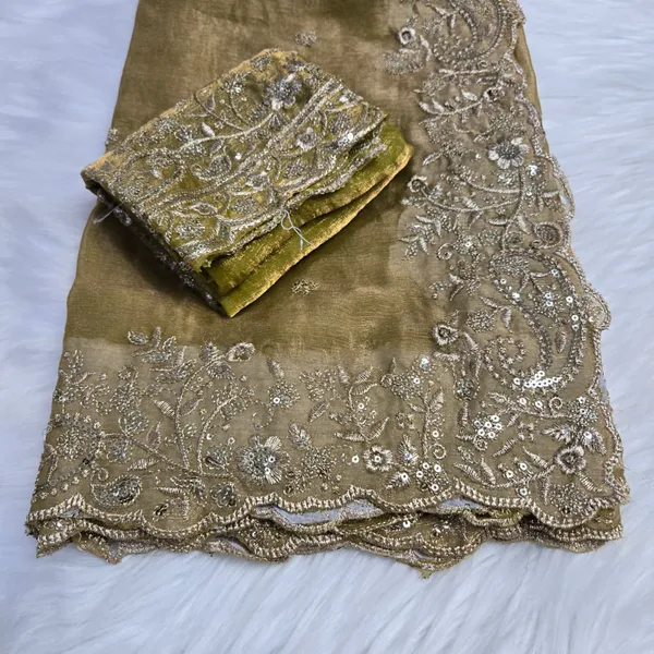 Olive_Green_Fandy_Satin_Silk_Saree_For_Women