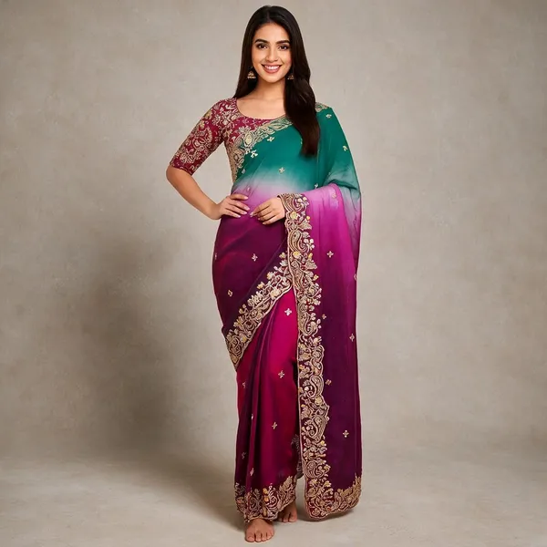 Magenta_Georgette_Saree_For_Women